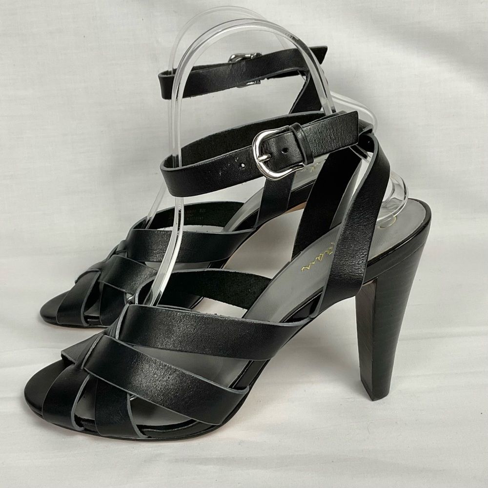 Cole Haan NikeAir Lainey Black Heel Sandals Sz 8 Strappy Slingback Ankle Strap